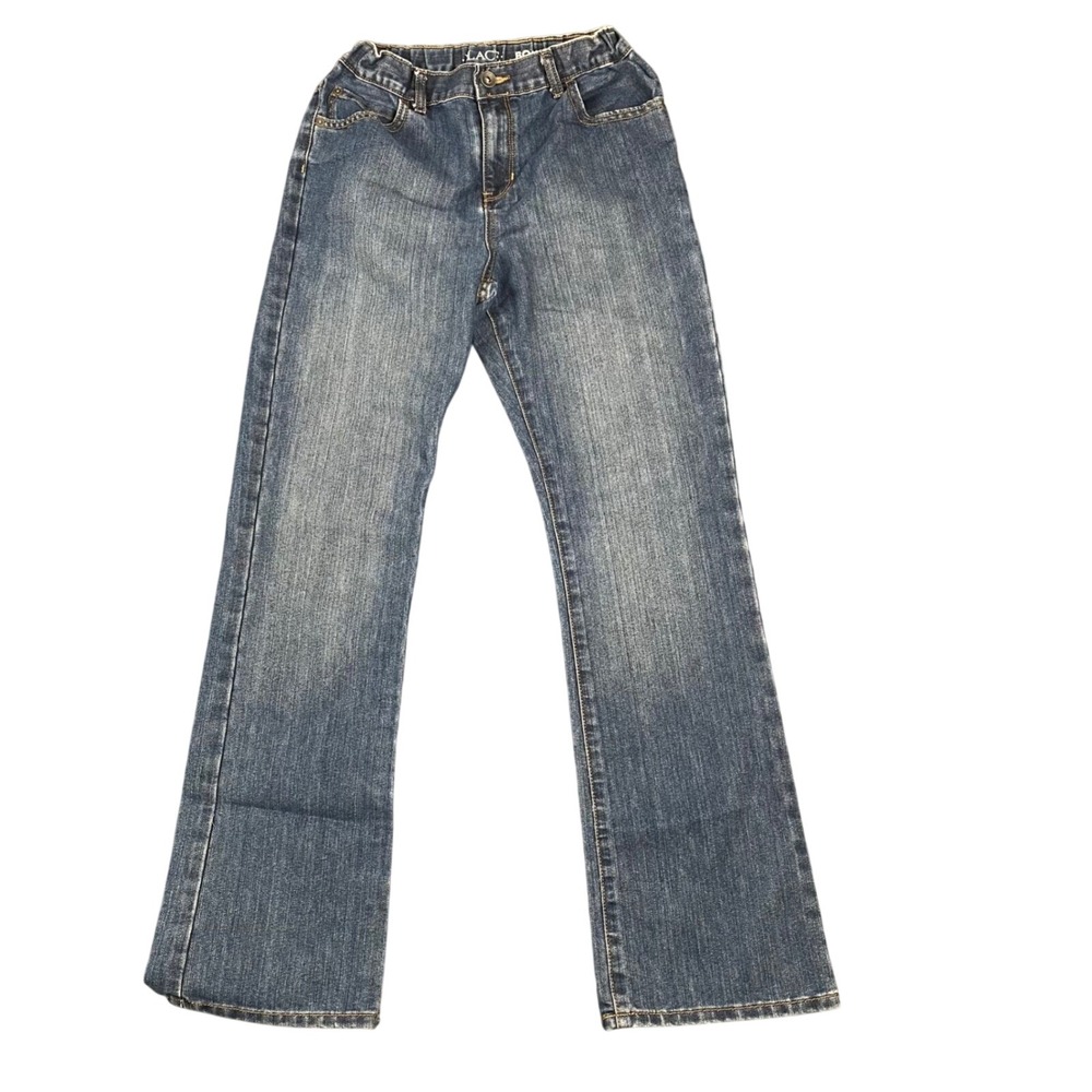 The Childrens Place Girls Bootcut Jeans Medium Wash Blue Denim Size 16 Adjust